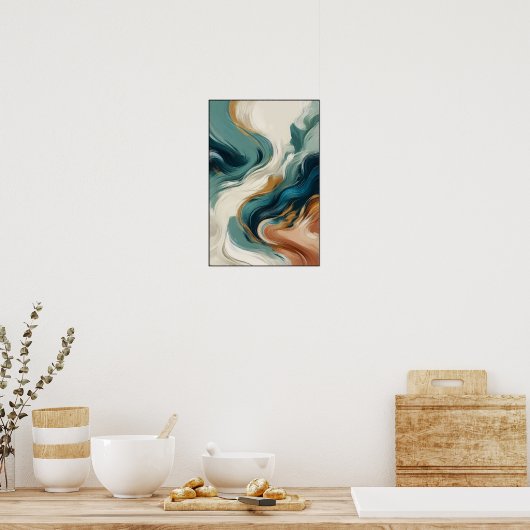 Bewegings- en diepteritme Abstract Poster (Keuken)