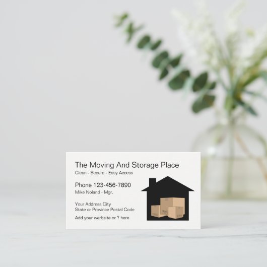 Bewegings- en opslagservice visitekaartje (Staand voorkant)