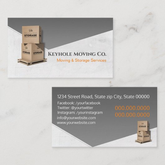 Bewegings- en opslagservices visitekaartje (Voorkant / Achterkant)