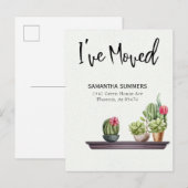 Bewegingsaankondiging Ik Heb Potplanten Verhuisd Aankondigingskaart (Voorkant / Achterkant)