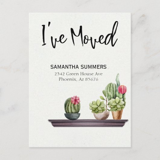 Bewegingsaankondiging Ik Heb Potplanten Verhuisd Aankondigingskaart (Voorkant)