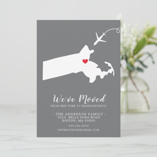 Bewegingsaankondiging | Staat MASSACHUSETTS Aankondiging (Staand voorkant)