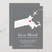 Bewegingsaankondiging | Staat MASSACHUSETTS Aankondiging (Voorkant / Achterkant)