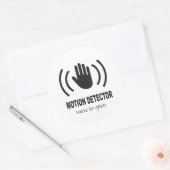 Bewegingsdetector met handpictogram ronde sticker (Envelop)