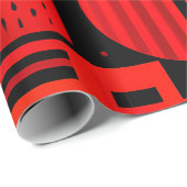 Bewegingsgrafiek cirkel Rood Geometrisch Patroon Cadeaupapier (Rol Hoek)