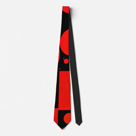 Bewegingsgrafiek cirkel Rood Geometrisch Patroon Stropdas (Voorkant)