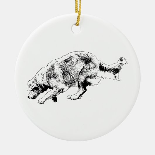 Bewegingsmoment Gouden Aandenken Keramisch Ornament (Voorkant)