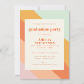 Bewegingspartij voor Mint Peach Retro Stripes Phot Kaart (Voorkant)