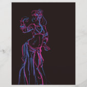 Bewegingsschets tekening tribale fusie buikdansere flyer (Achterkant)