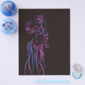 Bewegingsschets tekening tribale fusie buikdansere flyer (Enkel)