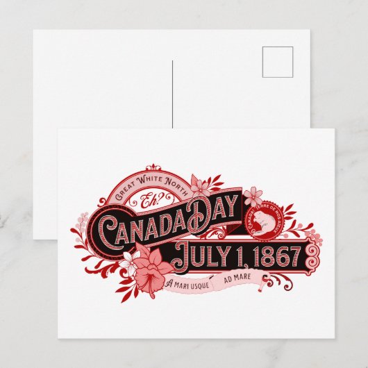  bewegwijzering op Canada Day Briefkaart (Voorkant / Achterkant)