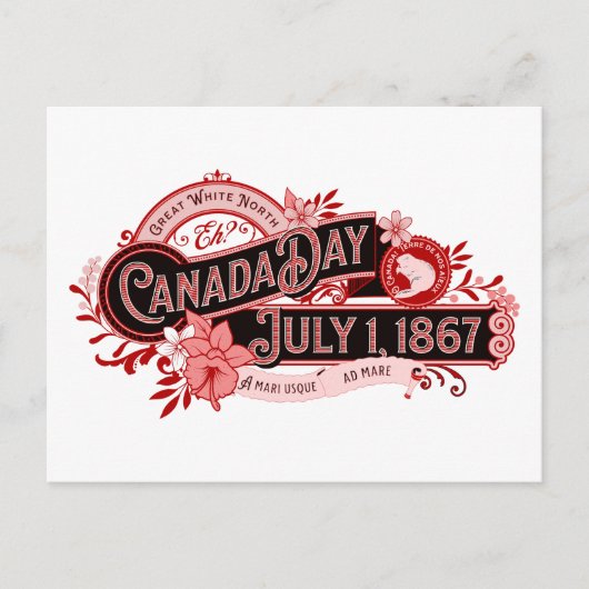  bewegwijzering op Canada Day Briefkaart (Voorkant)