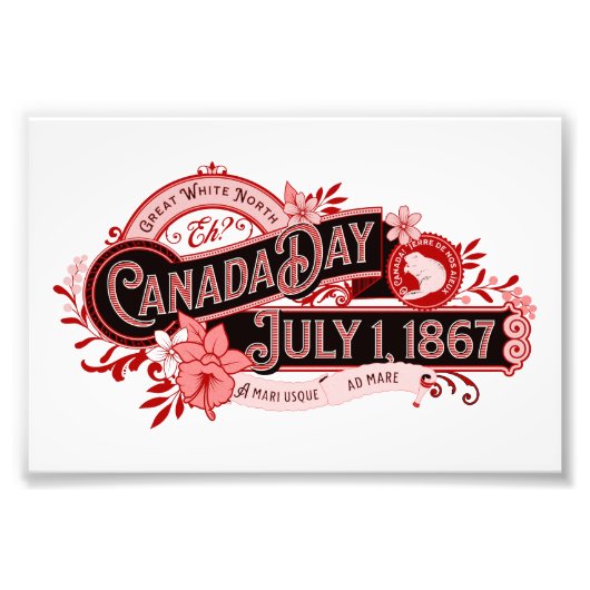 bewegwijzering op Canada Day Foto Afdruk (Voorkant)