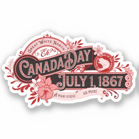  bewegwijzering op Canada Day Sticker (Voorkant)