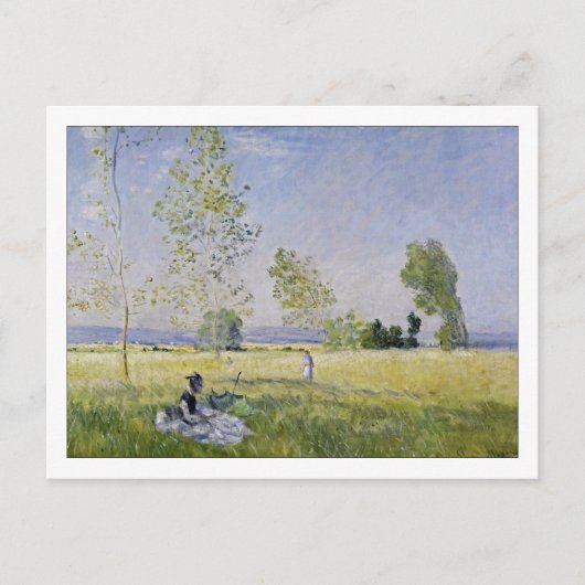 Beweide in de zomer bij Bezons door Monet Briefkaart (Voorkant)
