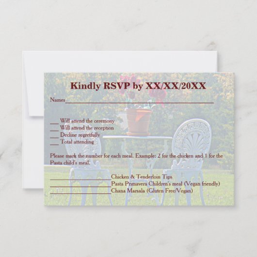 Beweide van liefde - herfst Boom Wedding RSVP Kaart (Voorkant)