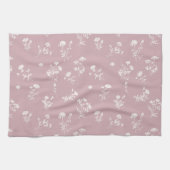 Beweide wilde bloem verfijnd patroon zwart theedoek (Horizontaal)