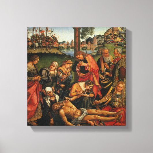 Bewening over de dode Christus - Luca Signorelli Canvas Afdruk (Voorkant)