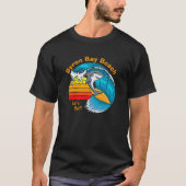 Bewerk alle tekst - Shark Surfing Blue Wave Sunset T-shirt (Voorkant)