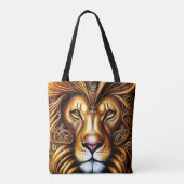 Bewerk alle tekst - verbluffend mooie Golden Lion Tote Bag (Achterkant)