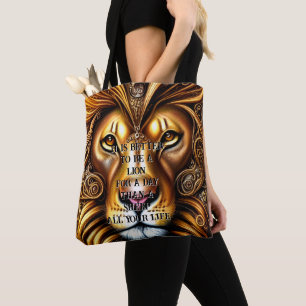 Bewerk alle tekst - verbluffend mooie Golden Lion Tote Bag