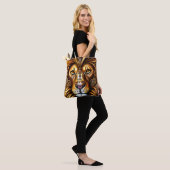 Bewerk alle tekst - verbluffend mooie Golden Lion Tote Bag (Op model)