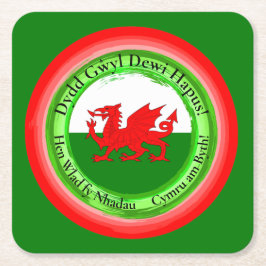 Bewerk bijpassende Welshe Draak St David's Day Kartonnen Onderzetters