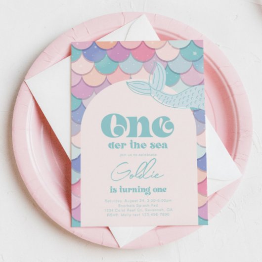 Bewerk de Zee Arch Mermaid Invitation Kaart