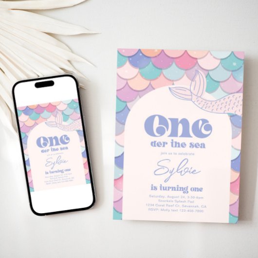 Bewerk de Zee Arch Mermaid Invitation Kaart