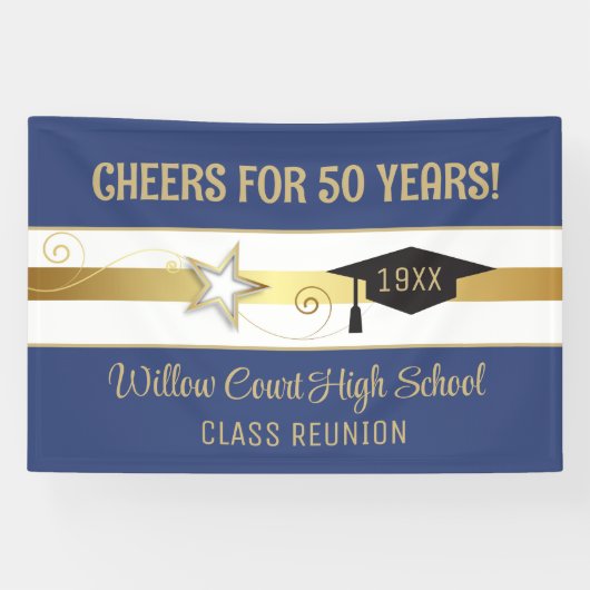 Bewerk het Jaar! Klassieke klasse reübanner Spandoek (Horizontaal)