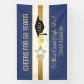 Bewerk het Jaar! Klassieke klasse reübanner Spandoek (Verticaal)