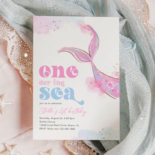 Bewerk het Zee Zeemeermin Tail Invitation Kaart