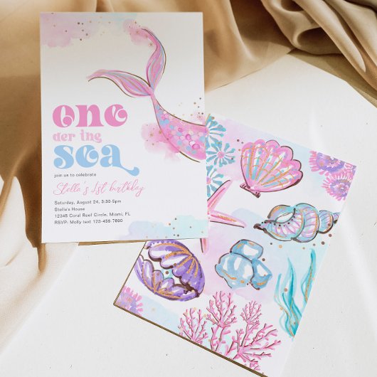 Bewerk het Zee Zeemeermin Tail Invitation Kaart