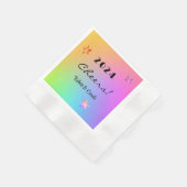 Bewerk JAAR, Gradient Rainbow Party Cocktail Serve Servet (Hoek)