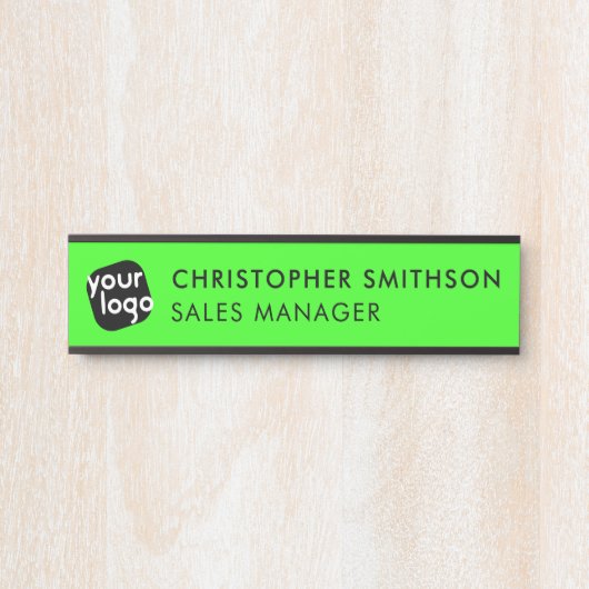 Bewerk Kleur & Voeg Uw Logo Toe Verwisselbare Kant Deurbordje (Voorkant)