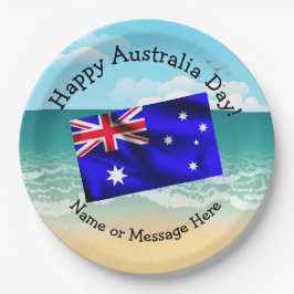 Bewerk naam Overeenkomend met Australië Dag 9" Papieren Bordje