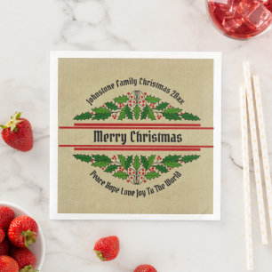 Bewerk naam tekst overeenkomend met Kerstmis 20xx Servet