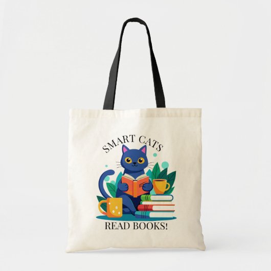 Bewerk Naam Tekst Slimme katten Leesboeken Inspire Tote Bag (Voorkant)