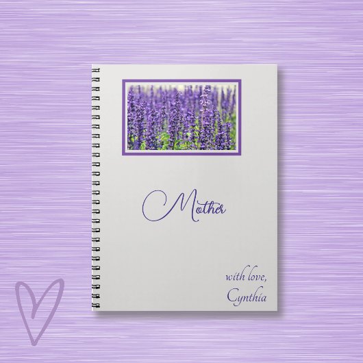 Bewerk namen, mooie lavendel tijdschrift, notitieboek