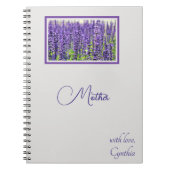 Bewerk namen, mooie lavendel tijdschrift, notitieboek (Voorkant)