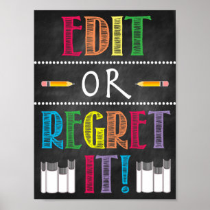 Bewerk of betreur het afdrukbaar poster