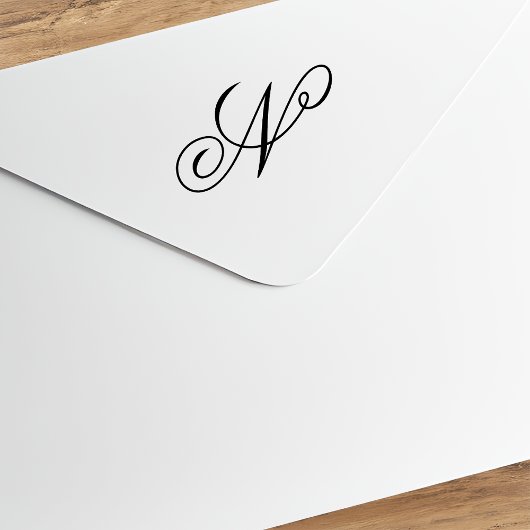 Bewerk ontwerp om fancy hoofdletter N monogram te  Rubberstempel