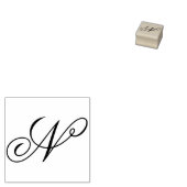 Bewerk ontwerp om fancy hoofdletter N monogram te  Rubberstempel (Gestempeld)