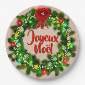 Bewerk Tekst Assiette joyeux Noël 9" Papieren Bordje (Voorkant)