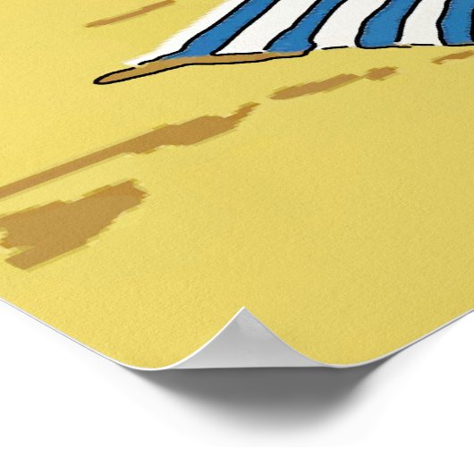 Bewerk tekst bij het strand poster (Hoek)