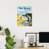Bewerk tekst bij het strand poster (Thuiskantoor)