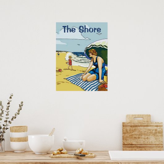 Bewerk tekst bij het strand poster (Keuken)