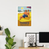 Bewerk tekst bij het strand poster (Thuiskantoor)