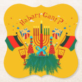 Bewerk tekst bij Kwanzaa-feest Kartonnen Onderzetters (Voorkant)