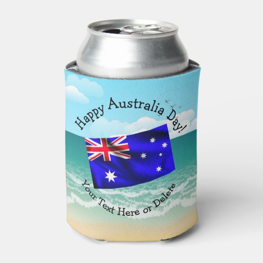 Bewerk Tekst die overeenkomt met Australia Day Fla Blikjeskoeler (Blikje Voorkant)
